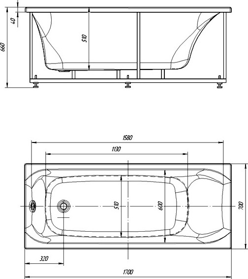 Акриловая ванна Aquatek Альфа ALF170-0000062 170x70