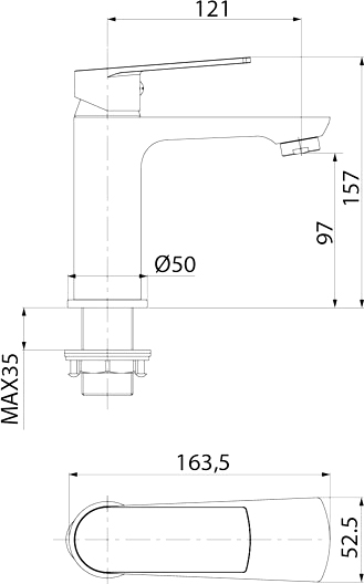 Смеситель для раковины IDDIS PLANK PLASB00i01 хром