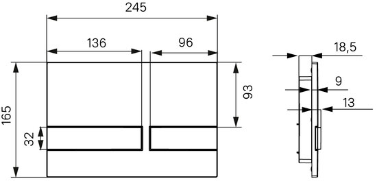 Клавиша смыва IDDIS Unifix UNI06WCi77 006, белая/хром