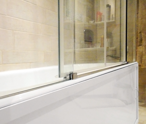 Шторка на ванну GuteWetter Slide Part GV-865 левая 160x70 см стекло бесцветное, профиль хром