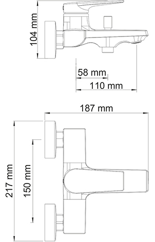 Смеситель для ванны с душем Wasserkraft Lopau (3201)