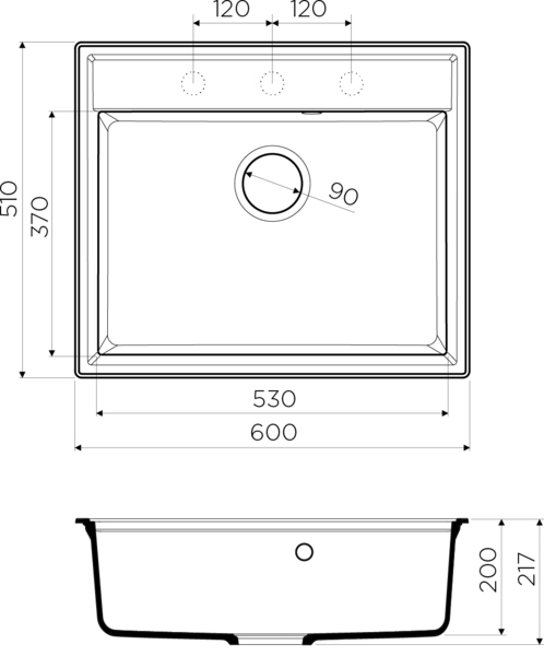 Мойка кухонная Omoikiri Daisen 60-DC (4993621) темный шоколад