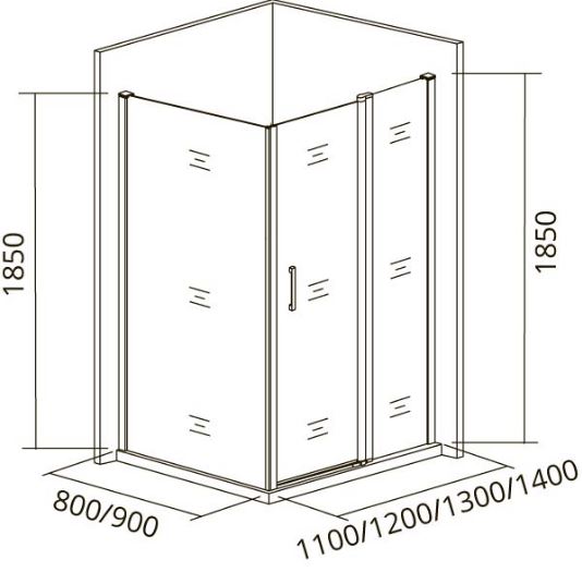Боковая стенка GOOD DOOR INFINITY 100x185 (INFINITY SP-100 -C-CH)