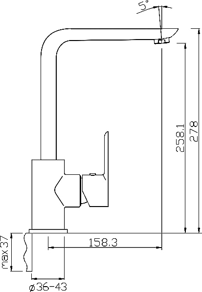 Смеситель для кухонной мойки ARGO OLIMP 35-03P OLIMP хром