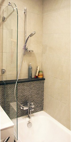 Шторка на ванну GuteWetter Trend Pearl GV-861A левая 70 см стекло бесцветное, фурнитура хром