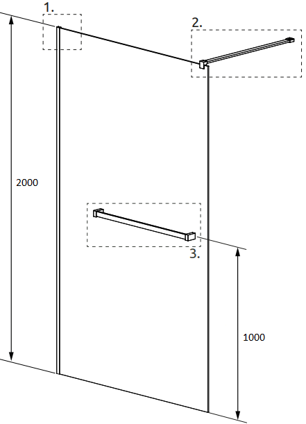 Душевая перегородка Radaway Modo New Black II 110 с полотенцедержателем