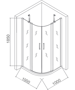 Душевой уголок GOOD DOOR PANDORA 100x100 (Пандора R100-C-CH)