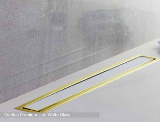 Душевой лоток с решеткой PESTAN CONFLUO PREMIUM LINE 550 GOLD WHITE GLASS (13100090)