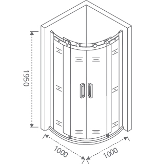 Душевой уголок GOOD DOOR GALAXY 100x100 (Galaxy R-TD-100-C-CH)