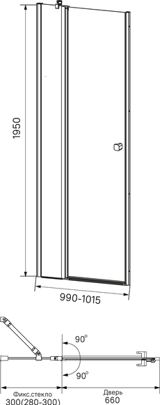 Душевая дверь в нишу IDDIS Ray RAY6CP0i69 100 см