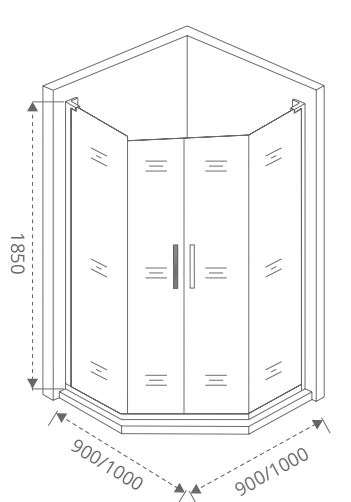 Душевой уголок GOOD DOOR PANDORA 100x100 (PANDORA PNT-TD-100-T-CH)