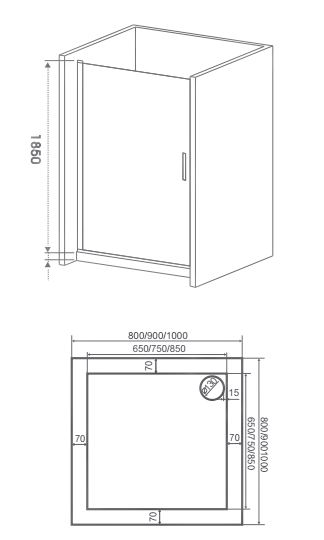 Душевая дверь GOOD DOOR PANDORA 100x185 (PANDORA DR-100-T-CH)