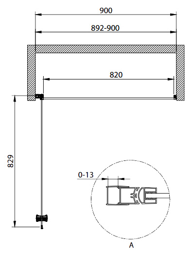 Душевая дверь CEZARES ECO 90х190 (ECO-O-B-1-90-C-NERO)