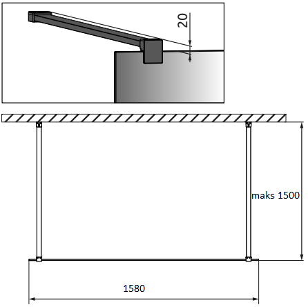 Душевая перегородка Radaway Modo X Black I Frame 160