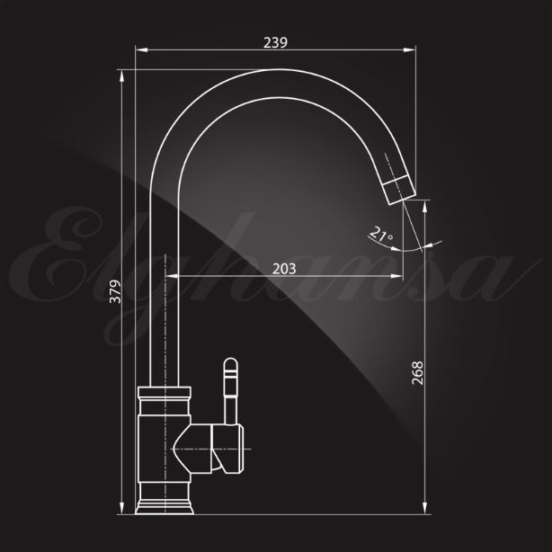 Смеситель для кухонной мойки ELGHANSA STAINLESS STEEL (56B4548-Steel)