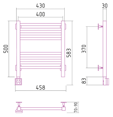 Полотенцесушитель электрический Сунержа Модус 50x40 L