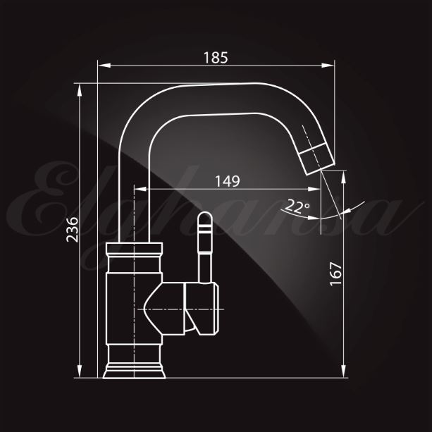 Смеситель для кухонной мойки ELGHANSA STAINLESS STEEL (16A4548-Steel)