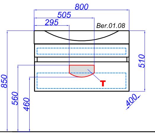 Тумба для комплекта AQWELLA 5 STARS BERGAMO 80 акация (Ber.01.08/A) подвесная