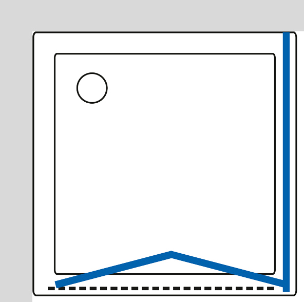 Душевой уголок GuteWetter Practic Square GK-404 левая 75x75 см стекло бесцветное, профиль матовый хром