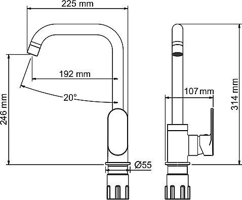 Смеситель для кухонной мойки Wasserkraft Mindel (8507)