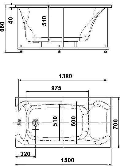 Акриловая ванна Aquatek Альфа ALF150-0000038 150x70