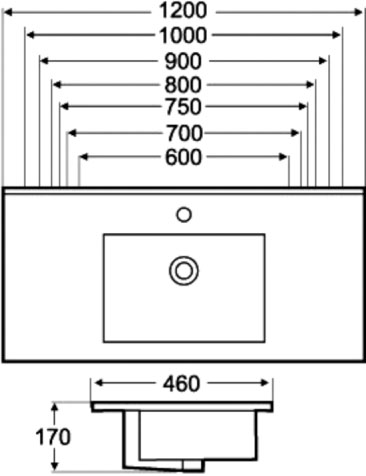 Раковина встраиваемая MELANA (800-8004-80)