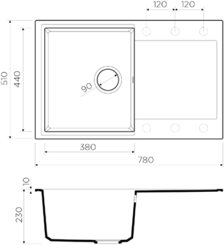 Мойка кухонная Omoikiri Daisen 78-BE (4993321) ваниль