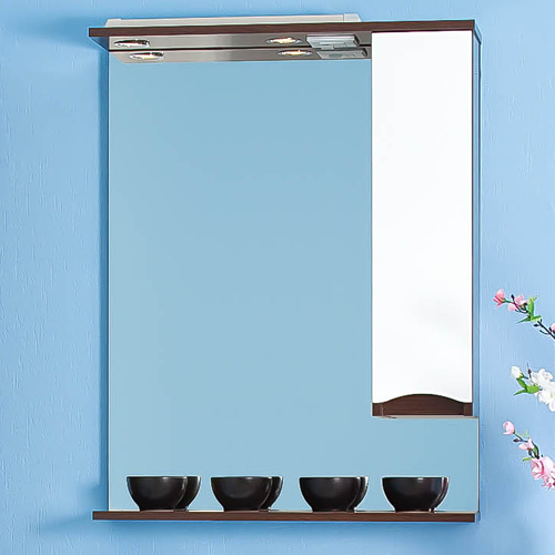 Зеркало-шкаф Бриклаер Токио 70 R венге, белый глянец