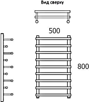 Полотенцесушитель водяной Тругор ЛЦ 80x50 (ЛЦнп24/8050) хром