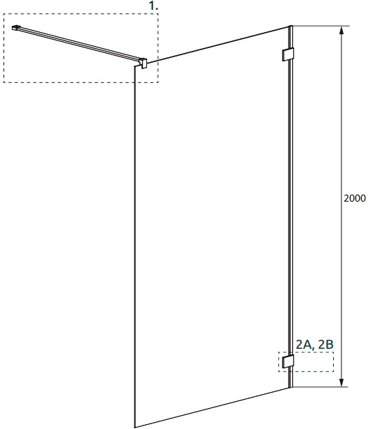 Душевая перегородка Radaway Essenza Pro 8 Gold Walk-in 85x200