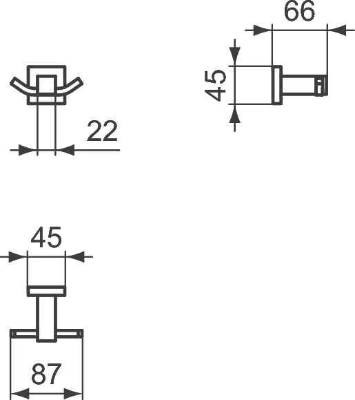 Крючок Ideal Standard Iom Square E2193AA двойной