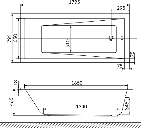 Акриловая ванна Excellent Wave Slim WAEX.WAV18S.NANO 180x80