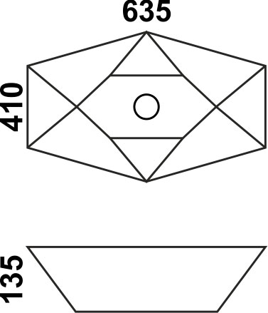 Раковина накладная MELANA (800-78125)