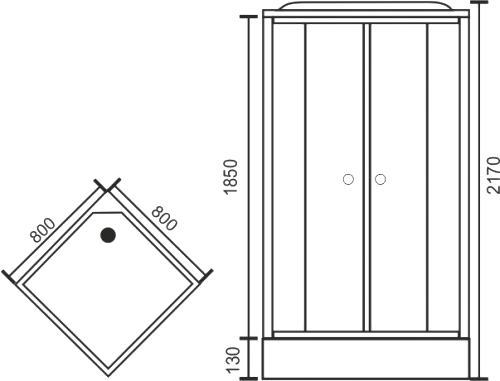 Душевая кабина гидромассажная Royal Bath HP 80x80 (RB 80HP7-WT)