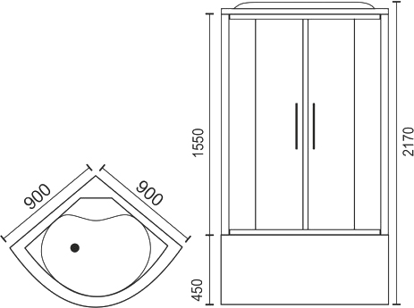 Душевая кабина Royal Bath BK 90x90 (RB 90BK6-BT)