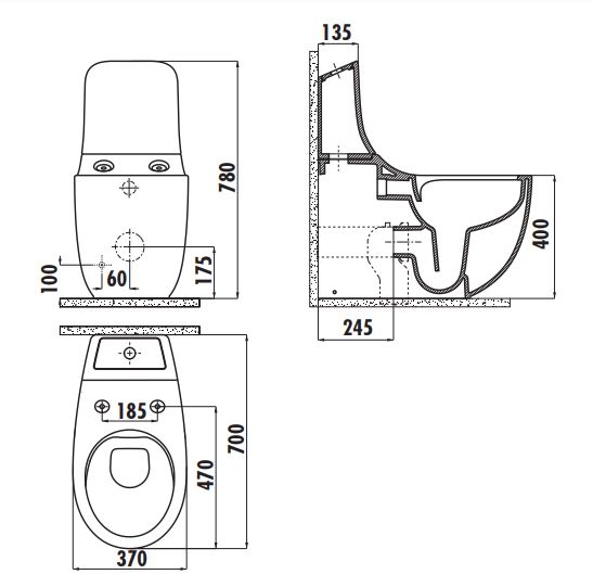 Чаша унитаза CREAVIT FOGLIA (FG360-11CB00E-0000)