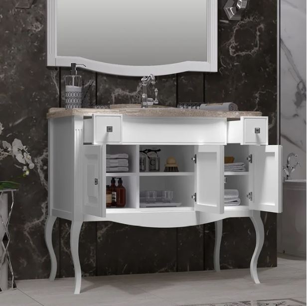 Комплект мебели OPADIRIS ЛАУРА 100 белый матовый, со столешницей