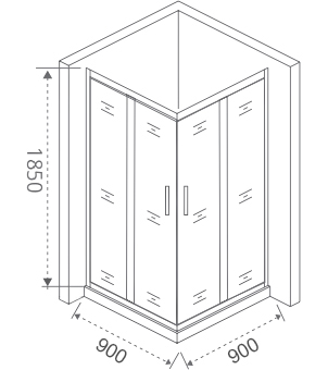 Душевой уголок GOOD DOOR INFINITY 90x90 (INFINITY CR -90-G-CH)