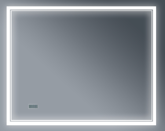 Зеркало Бриклаер Эстель-2 100 с подсветкой, с часами, сенсор на корпусе
