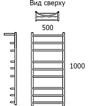 Полотенцесушитель водяной Тругор ЛЦ 100x50 (ЛЦнп4/10050П) хром