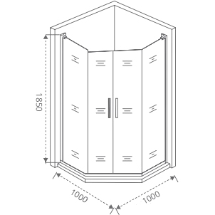 Душевой уголок GOOD DOOR PANDORA 100x100 (Пандора PNT-ТD 100-C-CH)
