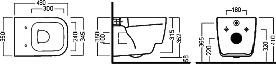 Унитаз подвесной  Hatria Fusion 48 (YXZL01)