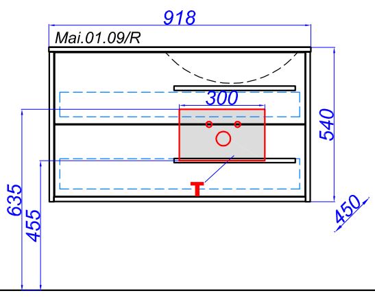 Тумба для комплекта AQWELLA 5 STARS MIAMI 90 дуб сонома (Mai.01.09/R) R