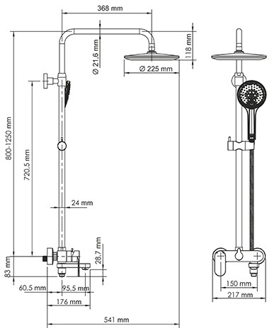 Душевая стойка Wasserkraft Mindel (A18501)