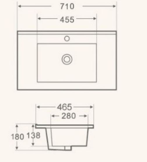 Раковина встраиваемая сверху WELTWASSER DEILBACH 7506- 70 70 (10000003901)