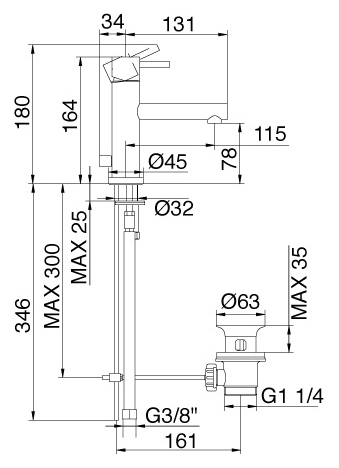 Смеситель для раковины Treemme Vela (5810.CC.VL)