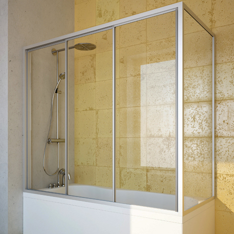 Шторка на ванну GuteWetter Practic Part GV-413 левая 160x70 см стекло бесцветное, профиль матовый хром