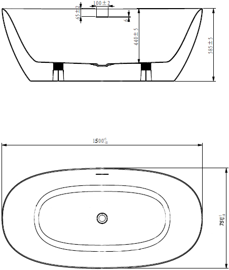 Акриловая ванна Art&Max Genova AM-GEN-1500-750 150х75