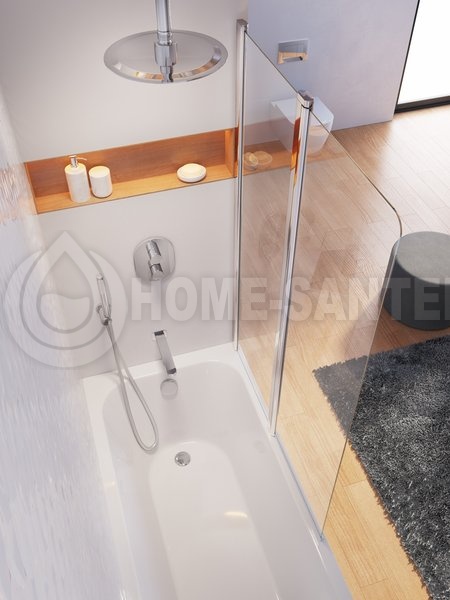 Душевая шторка на ванну RAVAK Chrome 150x100 правая (7QRA0U00Z1)стекло Transparent