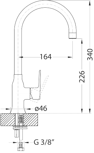 Смеситель для кухонной мойки ALVEUS SLIM MONARCH 1134833 золото